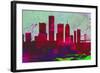 Detroit City Skyline-NaxArt-Framed Art Print