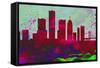 Detroit City Skyline-NaxArt-Framed Stretched Canvas