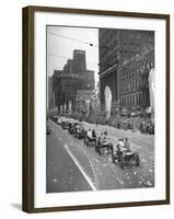 Detroit Golden Jubilee Features Parade with Early Type Cars-null-Framed Photographic Print