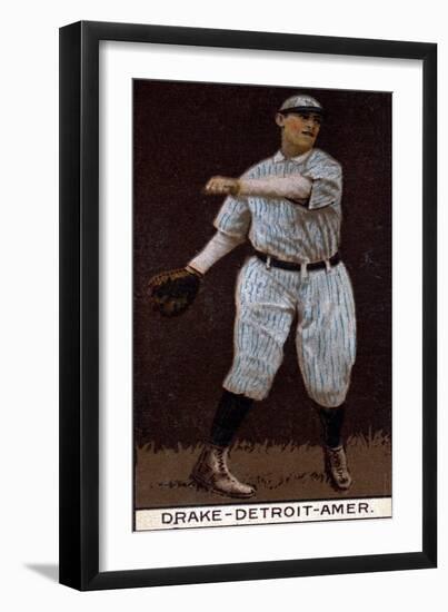 Detroit, MI, Detroit Tigers, Del Drake, Baseball Card-Lantern Press-Framed Art Print