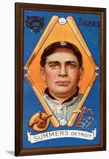 Detroit, MI, Detroit Tigers, Edgar Summers, Baseball Card-Lantern Press-Framed Art Print