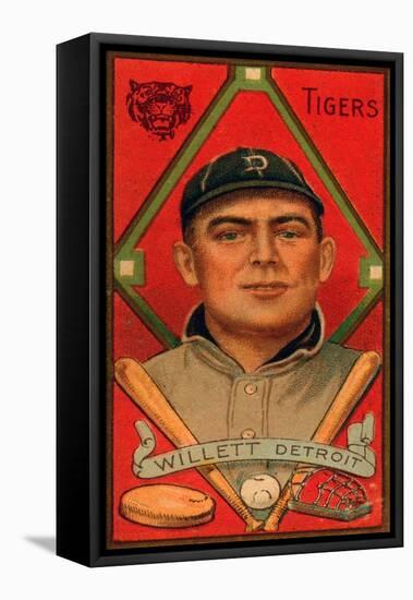 Detroit, MI, Detroit Tigers, Edgar Willett, Baseball Card-Lantern Press-Framed Stretched Canvas