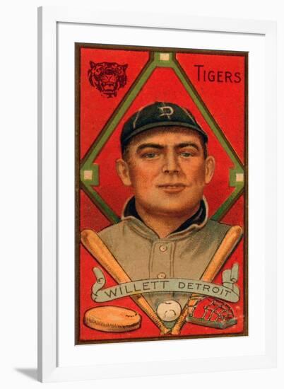 Detroit, MI, Detroit Tigers, Edgar Willett, Baseball Card-Lantern Press-Framed Art Print