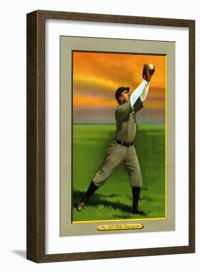 Detroit, MI, Detroit Tigers, Matty McIntyre, Baseball Card-Lantern Press-Framed Art Print