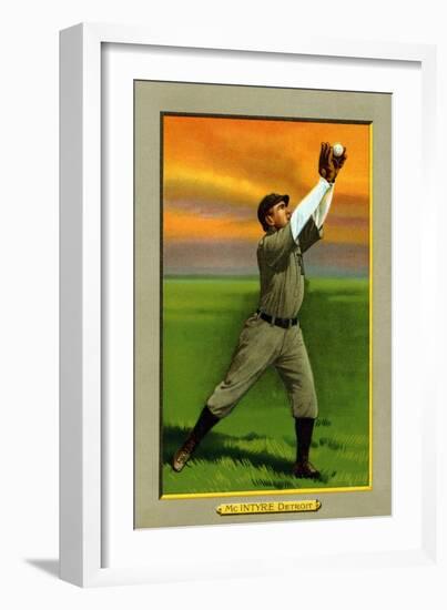 Detroit, MI, Detroit Tigers, Matty McIntyre, Baseball Card-Lantern Press-Framed Art Print