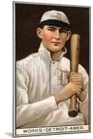 Detroit, MI, Detroit Tigers, Ralph Works, Baseball Card-Lantern Press-Mounted Art Print