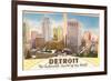 Detroit, Michigan, Automobile Capital of the World-null-Framed Art Print