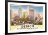 Detroit, Michigan, Automobile Capital of the World-null-Framed Art Print