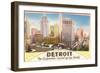 Detroit, Michigan, Automobile Capital of the World-null-Framed Art Print