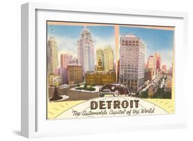 Detroit, Michigan, Automobile Capital of the World-null-Framed Art Print