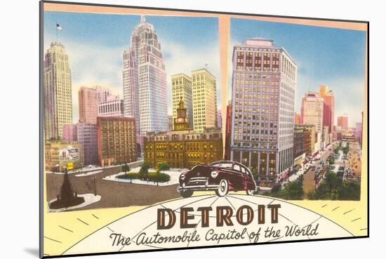 Detroit, Michigan, Automobile Capital of the World-null-Mounted Art Print