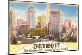 Detroit, Michigan, Automobile Capital of the World-null-Mounted Art Print
