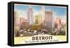 Detroit, Michigan, Automobile Capital of the World-null-Framed Stretched Canvas