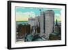 Detroit, Michigan - City Skyscrapers Scene-Lantern Press-Framed Art Print