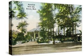 Detroit, Michigan - Exterior View of the Aquarium on Belle Isle-Lantern Press-Stretched Canvas