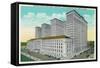 Detroit, Michigan - General Motors Bldg, Lab, and Convention Hall Exterior-Lantern Press-Framed Stretched Canvas