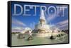 Detroit, Michigan - James Scott Memorial Fountain-Lantern Press-Framed Stretched Canvas