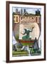 Detroit, Michigan - Montage Scenes-Lantern Press-Framed Art Print