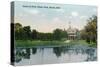 Detroit, Michigan - Palmer Park, View of the Casino and the Pond-Lantern Press-Stretched Canvas