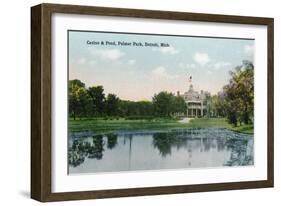 Detroit, Michigan - Palmer Park, View of the Casino and the Pond-Lantern Press-Framed Art Print