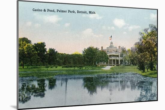 Detroit, Michigan - Palmer Park, View of the Casino and the Pond-Lantern Press-Mounted Art Print