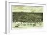 Detroit, Michigan - Panoramic Map-Lantern Press-Framed Art Print