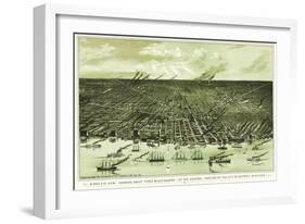 Detroit, Michigan - Panoramic Map-Lantern Press-Framed Art Print