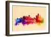 Detroit, Michigan - Skyline Abstract-Lantern Press-Framed Art Print