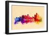 Detroit, Michigan - Skyline Abstract-Lantern Press-Framed Art Print