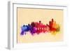 Detroit, Michigan - Skyline Abstract-Lantern Press-Framed Art Print