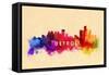 Detroit, Michigan - Skyline Abstract-Lantern Press-Framed Stretched Canvas