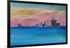 Detroit Michigan Skyline At Lake Erie-Markus Bleichner-Framed Art Print