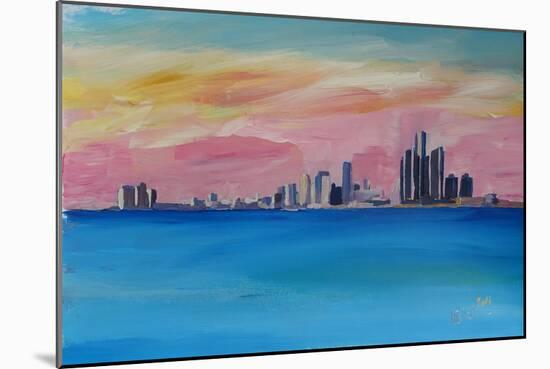 Detroit Michigan Skyline At Lake Erie-Markus Bleichner-Mounted Art Print