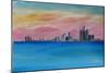 Detroit Michigan Skyline At Lake Erie-Markus Bleichner-Mounted Premium Giclee Print