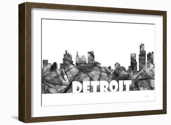 Detroit Michigan Skyline BG 2-Marlene Watson-Framed Giclee Print