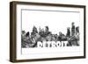 Detroit Michigan Skyline BG 2-Marlene Watson-Framed Giclee Print