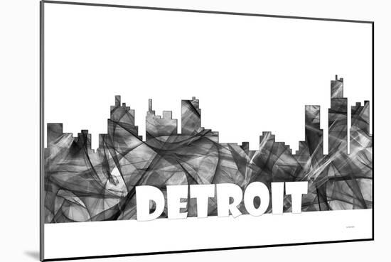 Detroit Michigan Skyline BG 2-Marlene Watson-Mounted Giclee Print