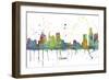 Detroit Michigan Skyline MCLR 1-Marlene Watson-Framed Giclee Print