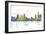 Detroit Michigan Skyline MCLR 1-Marlene Watson-Framed Giclee Print