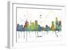 Detroit Michigan Skyline MCLR 1-Marlene Watson-Framed Giclee Print