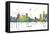 Detroit Michigan Skyline MCLR 1-Marlene Watson-Framed Stretched Canvas