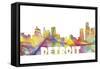 Detroit Michigan Skyline Mclr 2-Marlene Watson-Framed Stretched Canvas