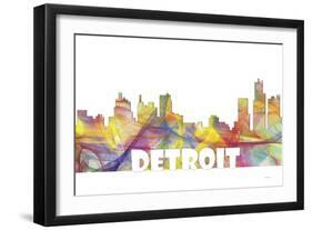 Detroit Michigan Skyline Mclr 2-Marlene Watson-Framed Giclee Print