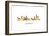 Detroit Michigan Skyline-Marlene Watson-Framed Giclee Print