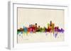 Detroit Michigan Skyline-Michael Tompsett-Framed Premium Giclee Print