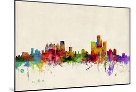 Detroit Michigan Skyline-Michael Tompsett-Mounted Premium Giclee Print