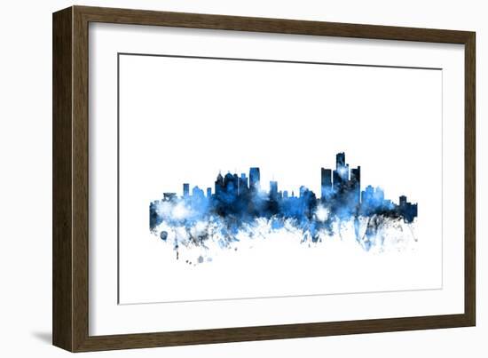 Detroit Michigan Skyline-Michael Tompsett-Framed Art Print