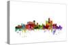 Detroit Michigan Skyline-Michael Tompsett-Stretched Canvas