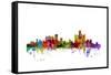 Detroit Michigan Skyline-Michael Tompsett-Framed Stretched Canvas