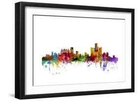 Detroit Michigan Skyline-Michael Tompsett-Framed Art Print